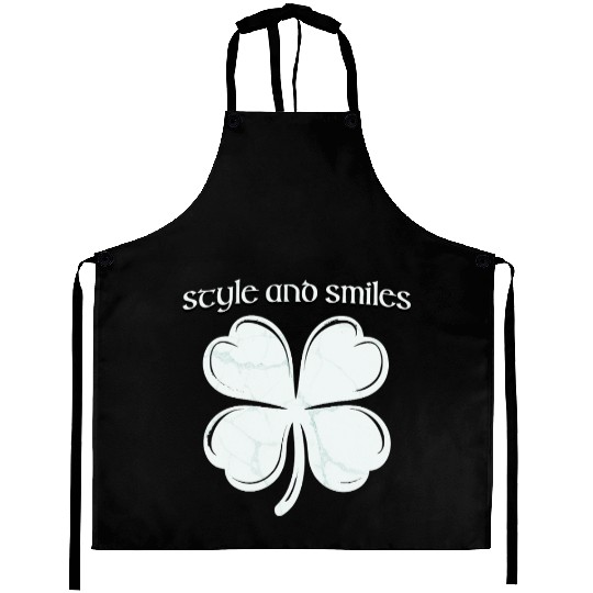 Style and Smiles Large Clover Graphic and Text Aprons