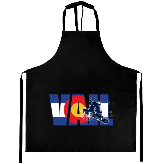 Dynamic Skateboard and Logo Composition Aprons