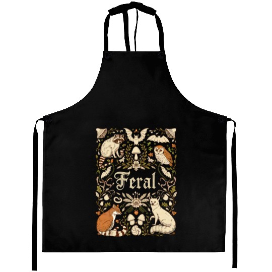 FERAL. Whimsical Forest Illustration Aprons