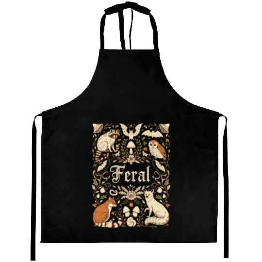 FERAL. Whimsical Forest Illustration Aprons