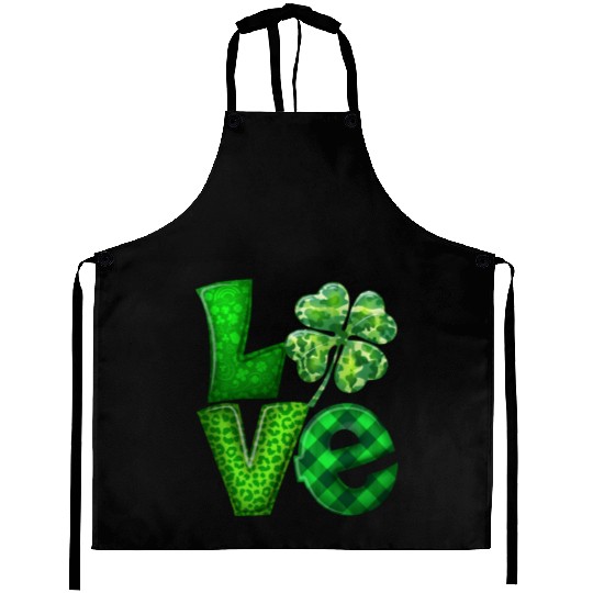 Love Shamrock St Patricks Day Aprons