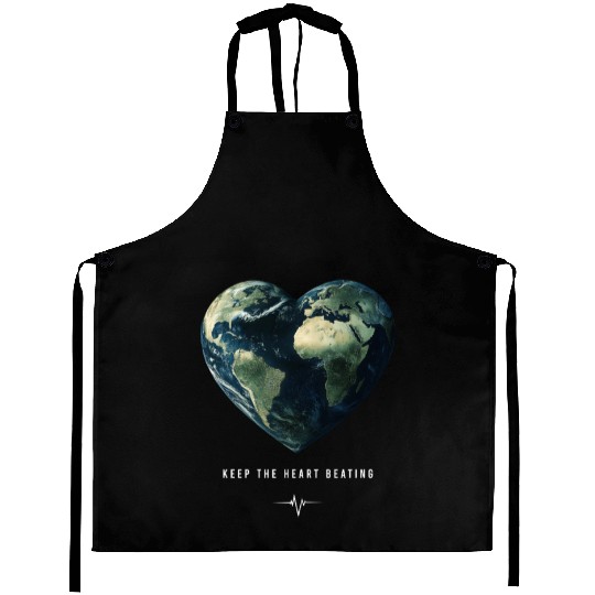 Keep the Heart Beating Earth Day Heart Environment Aprons