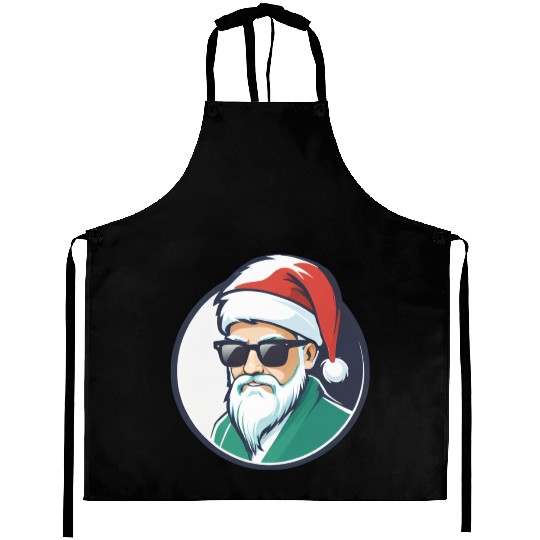 Creative Santa logo design wearing sunglasses Aprons