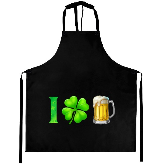 I Shamrock Beer Funny St Patrick's Day I Love Beer Aprons
