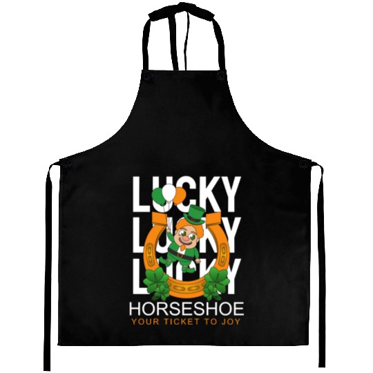Lucky horseshoe your ticket to joy Aprons