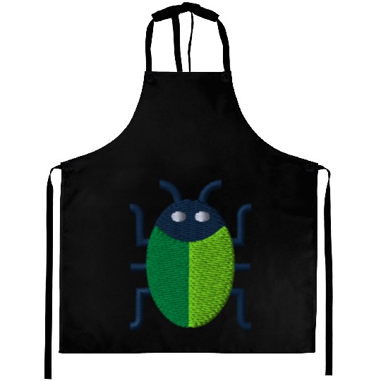 Green bug embroidered Aprons
