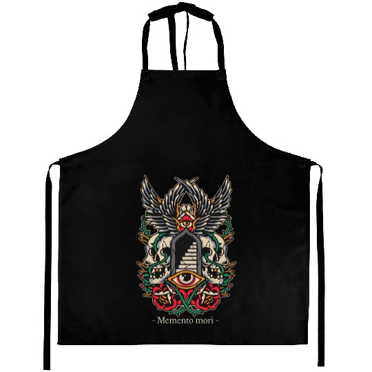 Memento Mori – Gothic Skull & Eye Esoteric Design Aprons