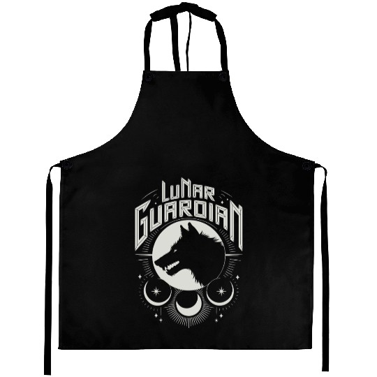 Lunar Guardian Celestial Wolf Moon Phases Aprons