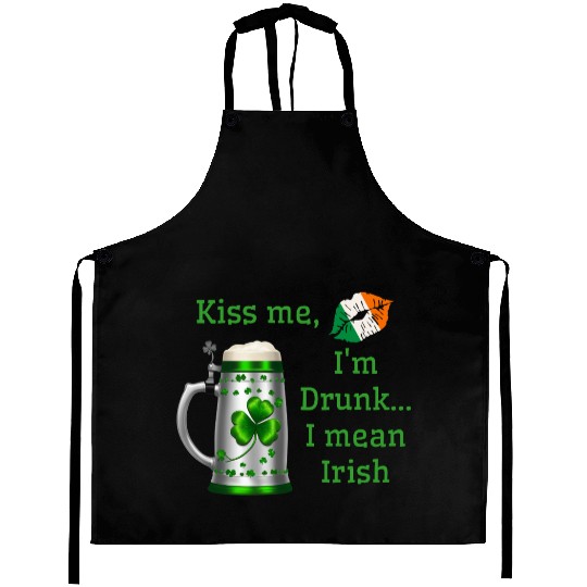 St. Patrick's Day - Kiss Me I'm Drunk Aprons