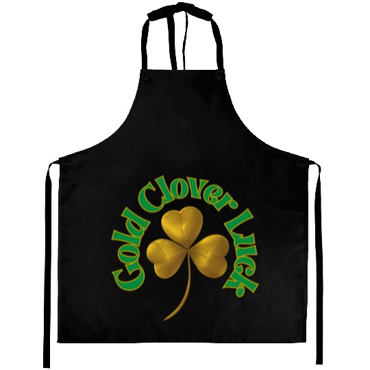 St. Patrick's Day - Gold Clover Luck Aprons