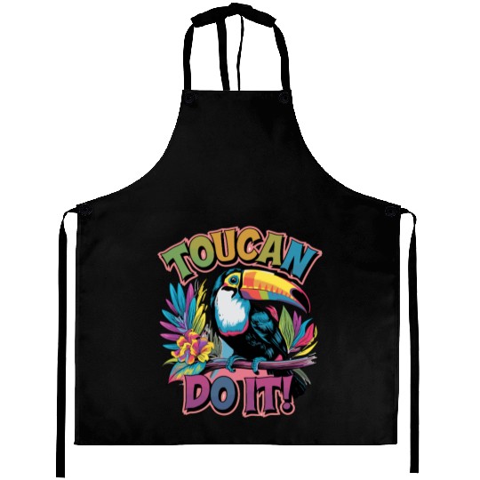 Toucan Do It Vibrant Tropical Motivation Aprons