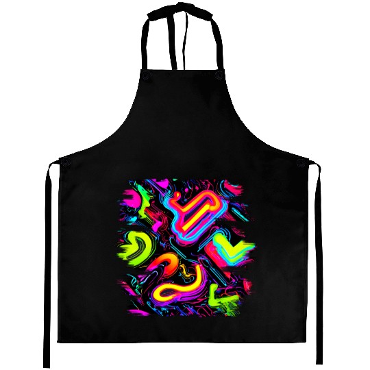 Neon Style 80s Retro Party Color Glow Aprons