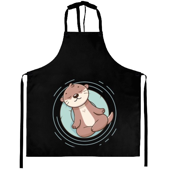 Otter enjoying a relaxing meditation Aprons
