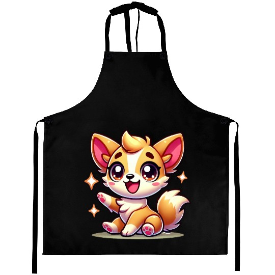 Charming Fox Cub Cartoon Design Aprons