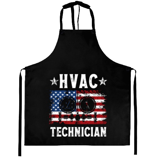 HVAC Technician Patriotic US American Flag Aprons