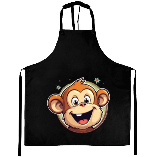 Cute Cartoon Monkey Face Aprons