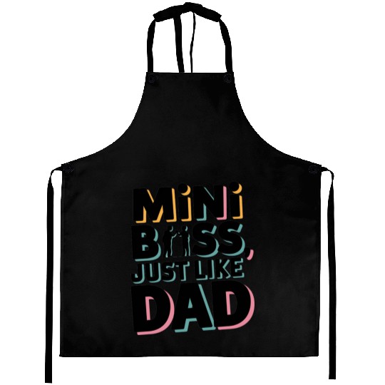 Mini Boss Just Like Dad – Father & Son Matching Aprons