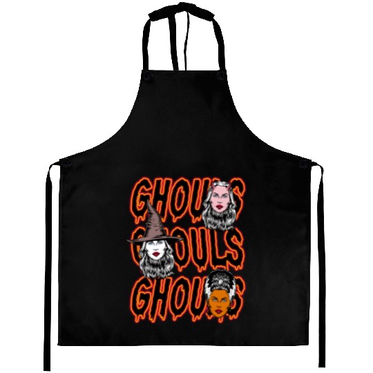 Ghouls, Ghouls, Ghouls Lady Horror Monster Mob Aprons