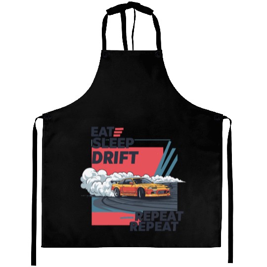 Eat Sleep Drift Repeat Aprons – Neon JDM Car Raci