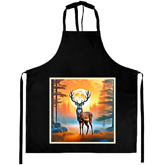 Golden Deer Twilight Peak Aprons