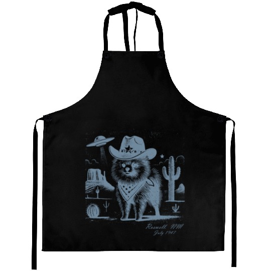 Roswell Cowboy Pomeranian – Alien Encounter Aprons