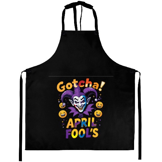 "Gotcha! April Fool’s – Funny Jester & Prank Aprons