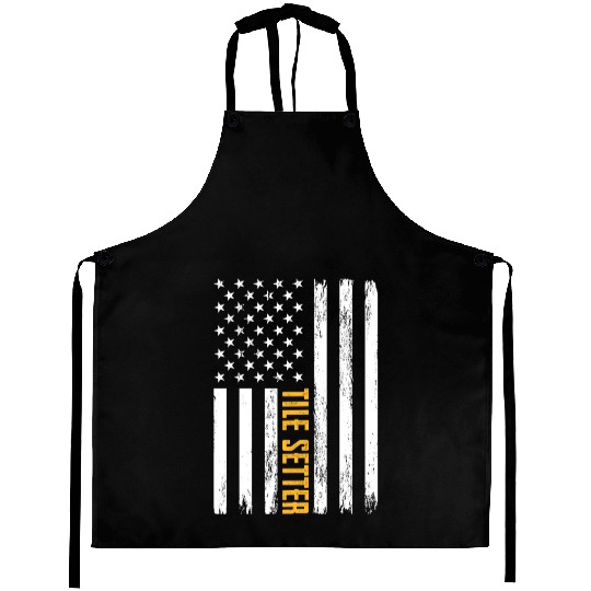 Tile Setter American Flag Patriotic Work Aprons