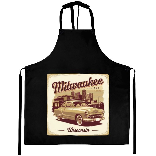 Milwaukee Souvenir and Travel Gift Idea Aprons
