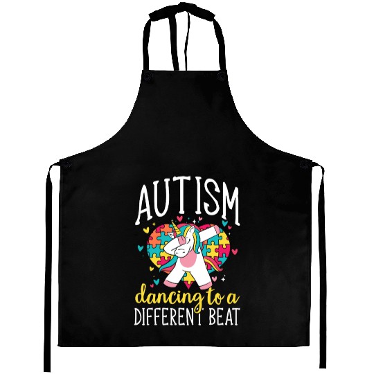 Autism Puzzle Unicorn Dancing Different Beat Aprons