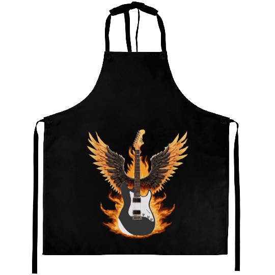 Flaming Guitar with Wings – Rock & Roll Aprons