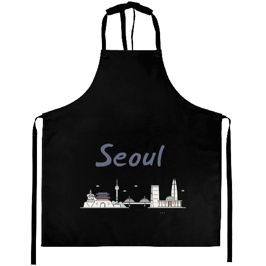 Seoul | Minimalist Korean Aesthetic City Name Desi Aprons