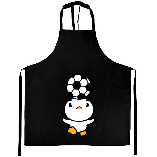 Duck Plays Soccer Header Ball Balancing Head Fun Aprons