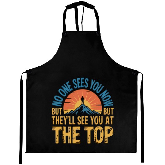 Mountain Climber Inspirational Quote Aprons