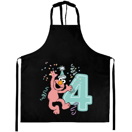 Sesame Street Birthday Design With Elmo 4 Years Aprons