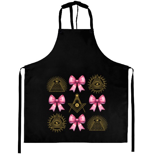 Coquette Bow Square Compass Freemasonry Mom Aprons