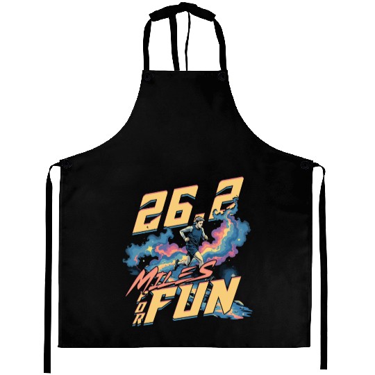 Marathon Marathoner Running 26.2 Miles For Fun Aprons