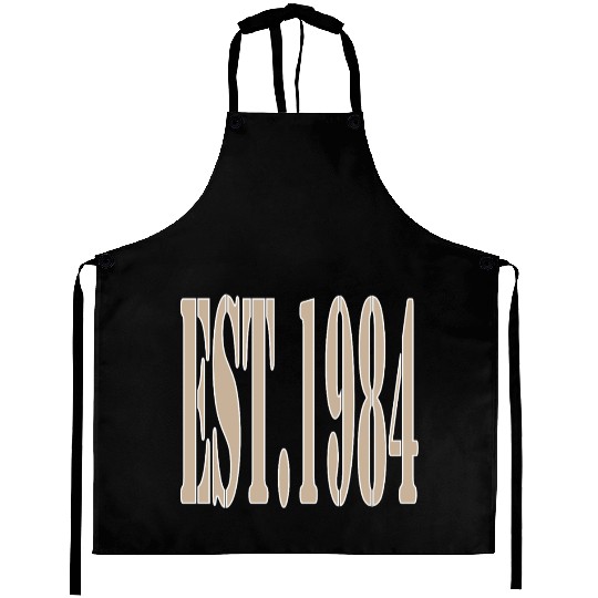 EST. 1984 Aprons – Classic Beige Birth Year Aprons
