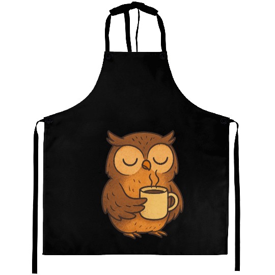 "Coffee First, Hoot Later!" Aprons