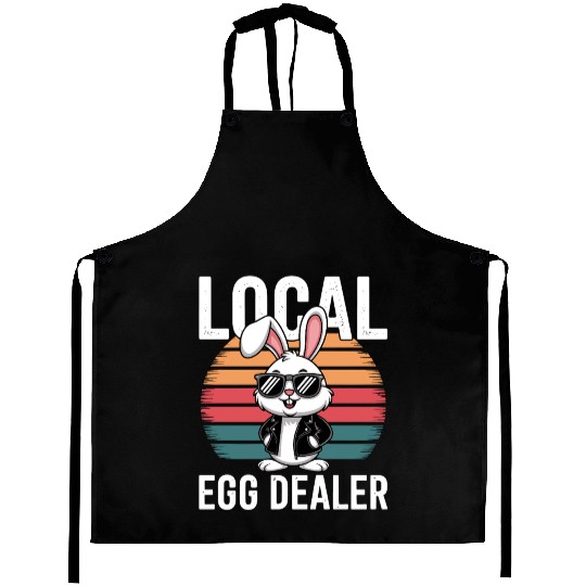 Local Egg Dealer Easter Bunny Retro Easter Aprons