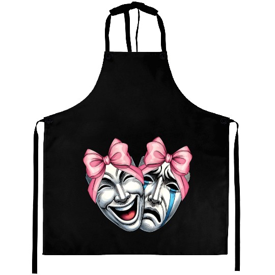 Coquette Bow Theatre Mask Drama Comedy Artist Girl Aprons