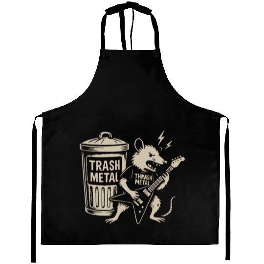 Guitar thrash metal trash metal opossum funny Aprons