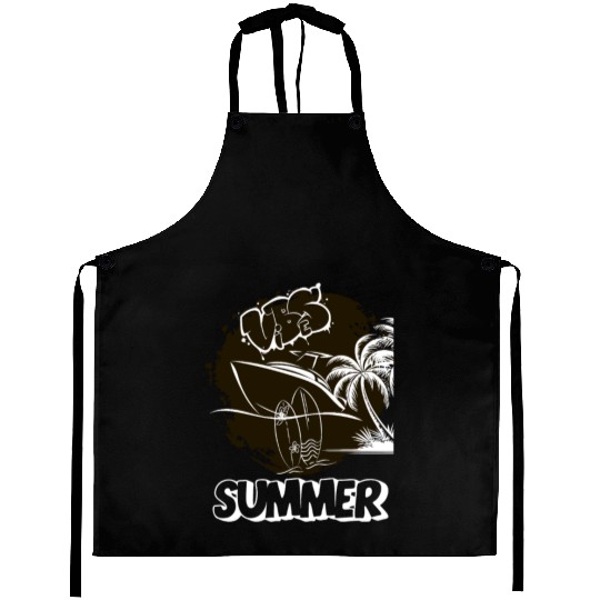 Tropical Vibes Graffiti Boat Aprons Summer Beach