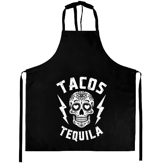 Tacos Tequila & Skull Vibes Aprons