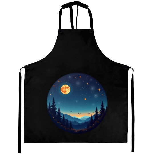 Starry Night Mountain Aprons