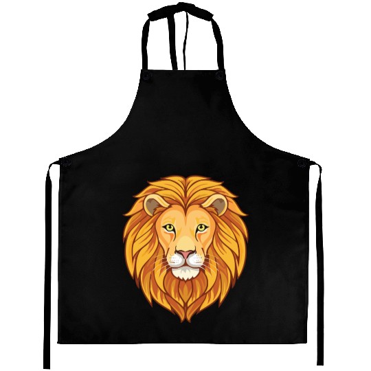 lion animal head logo Aprons
