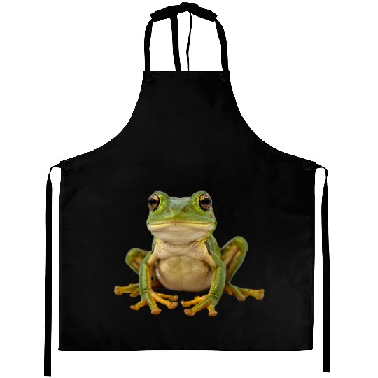 Realistic Frog Portrait Aprons