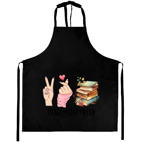 peace love read Aprons