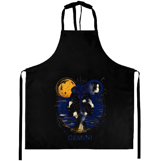 Zodiac Card Gemini Aprons