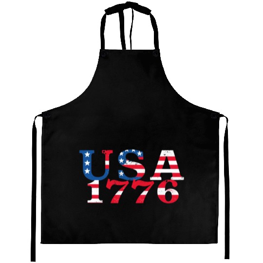 USA Established 1776 Stars Red White Blue Aprons