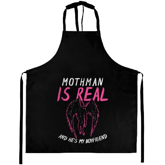 Mothman Is My Boyfriend For Cryptid Lover Aprons